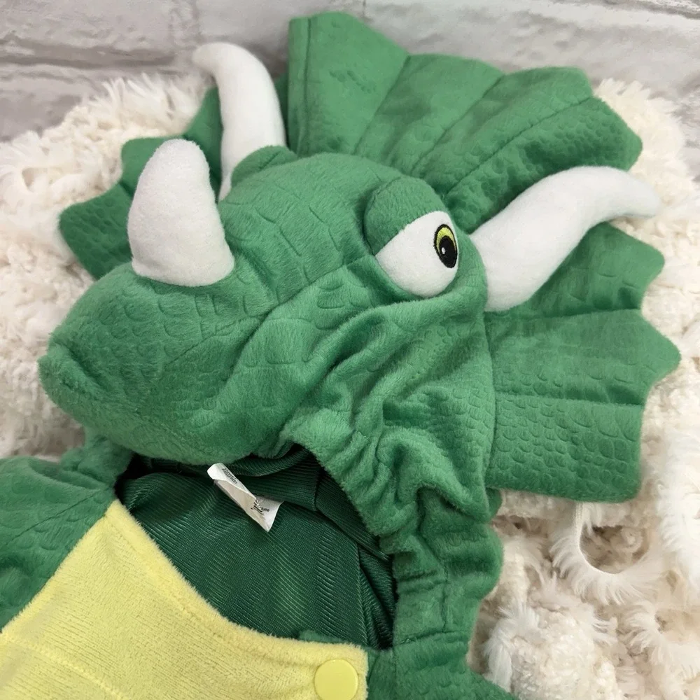 Halloween Baby Triceratops Costume Plush Hooded Pullover 6-12m  Quick Handling!!